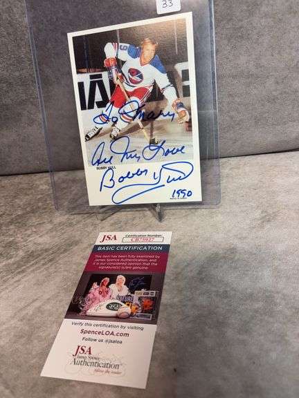 Bobby Hull Signed Postcard - JSA