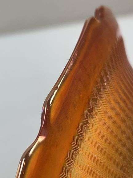 JEANETTE GLASS IRIS HERRINGBONE IRIDESCENT BOWL