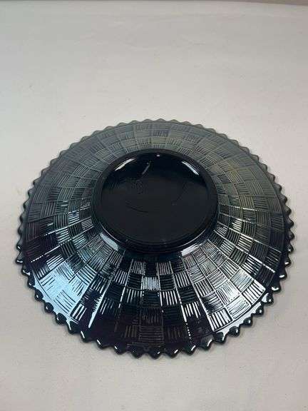 Northwood Amethyst Carnival Glass Fruit and Flowers Bowl