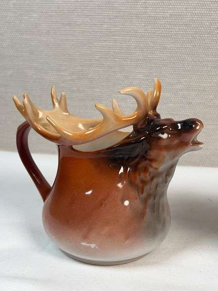 Royal Bayreuth Figural Creamer Pair – Elk & Bull