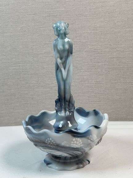 FENTON BLACK And WHITE SLAG FAGCA NYMPH and Bowl