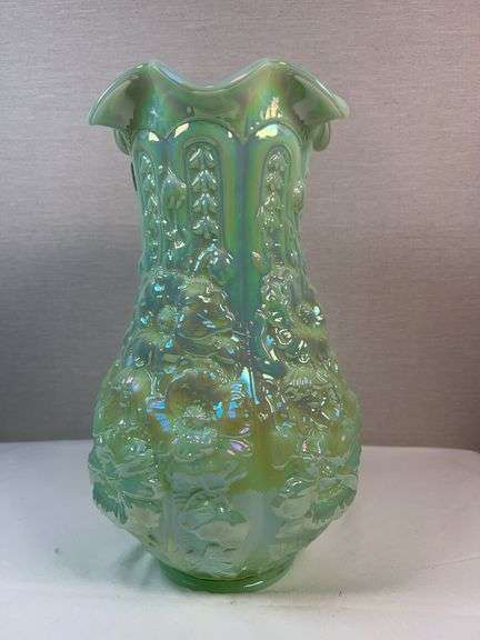 Poppy Show vase- Irid seafoam green