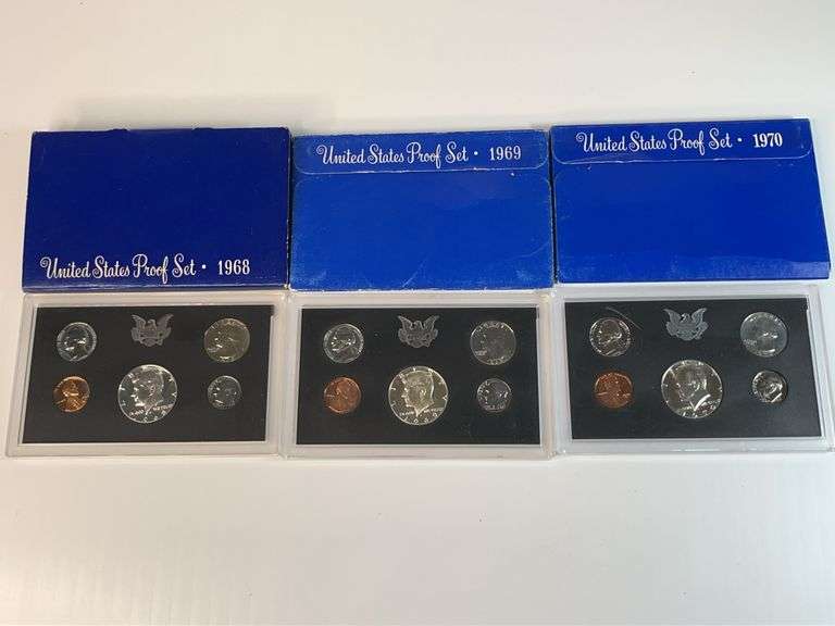 1968, 1969, 1970 US Proof Sets