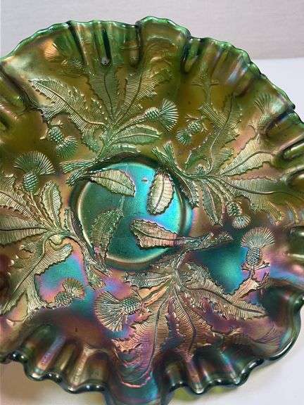 FENTON CARNIVAL GLASS THORN PATTERN BOWL