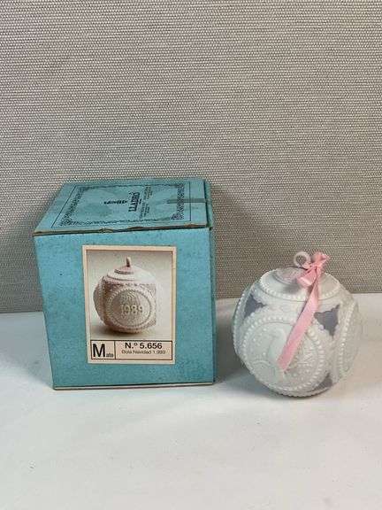Lladro 1989 Christmas Ornaments โ #5656 Ball & #5616 Bell w/ Original Boxes