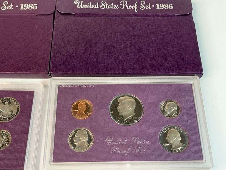 1984, 1985, 1986 US Proof Sets