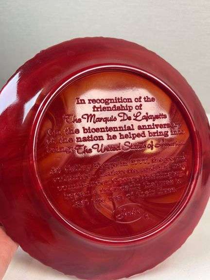 Fenton Ruby Bicentennial Glass – Eagle & Valley Forge Plate