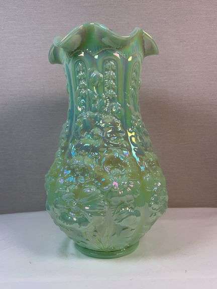 Poppy Show vase- Irid seafoam green