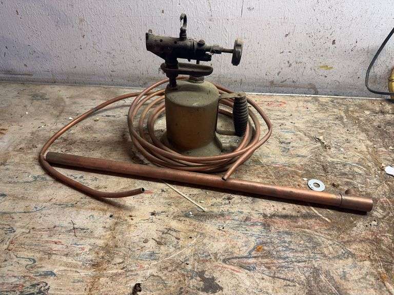 Copper Piping and Antique Torch