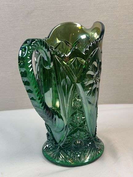 Mosser Emerald Green “Daisy & Fern” Tankard Pitcher