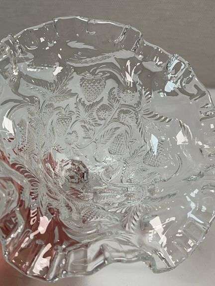 EAPG Clear Dewdrop & Daisy Ruffled Compote