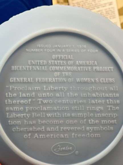 Bicentennial Frosted Blue “Proclaim Liberty” Plate w/ Box & Inserts