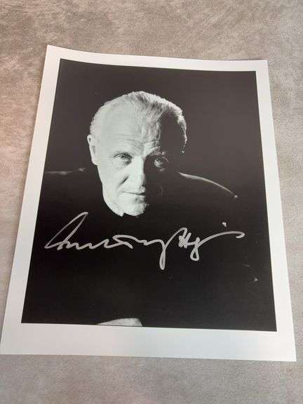 Anthony Hopkins Signed Black and White Photo - JSA