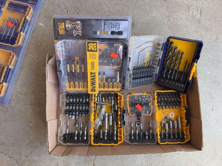 Flat of Dewalt Drill Bits