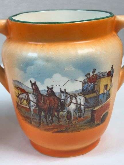 Royal Bayreuth Bavaria Coaching & Fox Hunt Creamer & Sugar