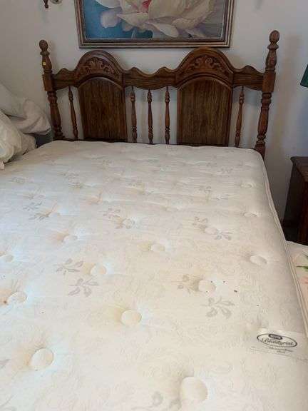 Vintage Unmarked Wooden Bed Frame