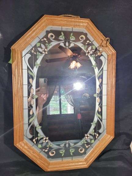 WALL MIRROR- FAUX STAINED GLASS - OCTAGON