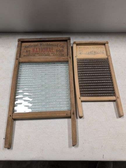 (2) antique washboards - National Washboard Co. and Busy Bee