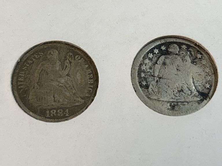 Roosevelt Dime Set, 1884 and 1857 Seated Liberty Dimes