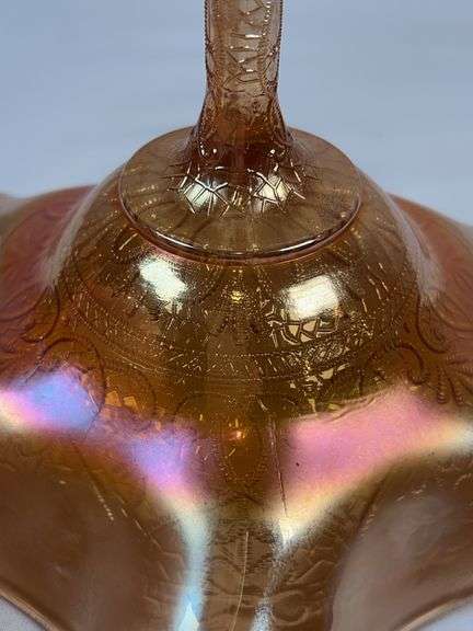 Dugan Marigold Lattice & Points Carnival Compote