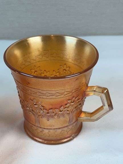 Fenton Marigold Carnival  Mug and Creamer