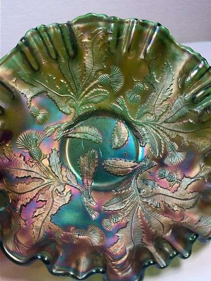 FENTON CARNIVAL GLASS THORN PATTERN BOWL