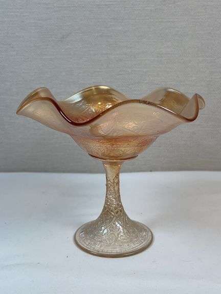 Dugan Marigold Lattice & Points Carnival Compote