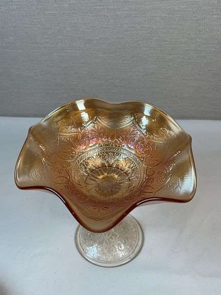 Dugan Marigold Lattice & Points Carnival Compote