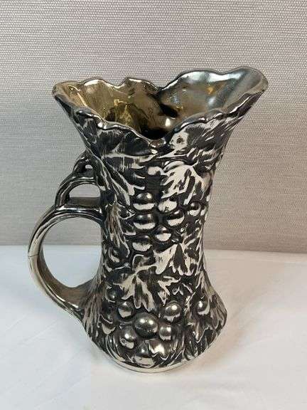 Mccoy Pottery Silver Grapes Pitcher