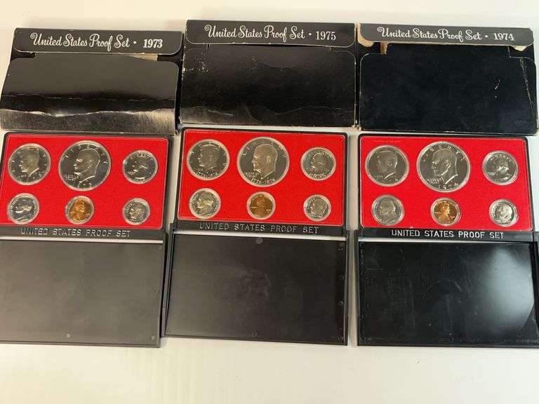 1973, 1974, 1975 US Proof Sets