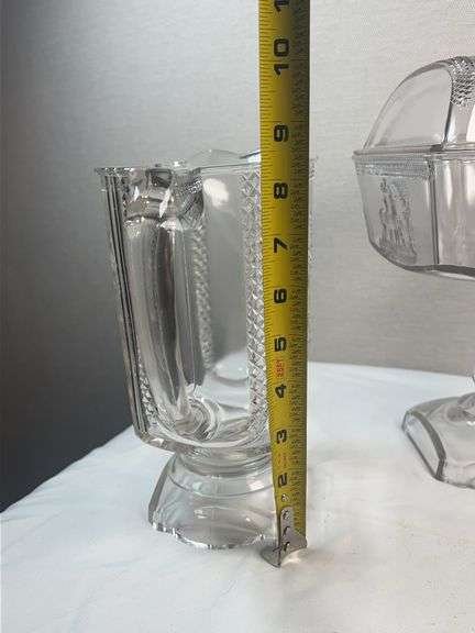 ANTIQUE MCKEE EAPG DEER AND PINE TREES GLASS SET