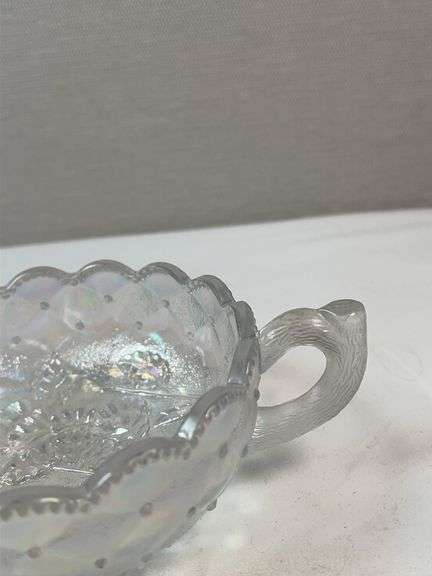 Imperial Iridescent “Diamond Quilted” Handled Nappy