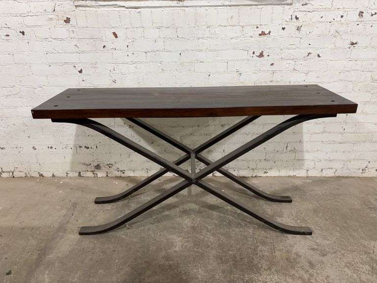 Sofa table with iron base 