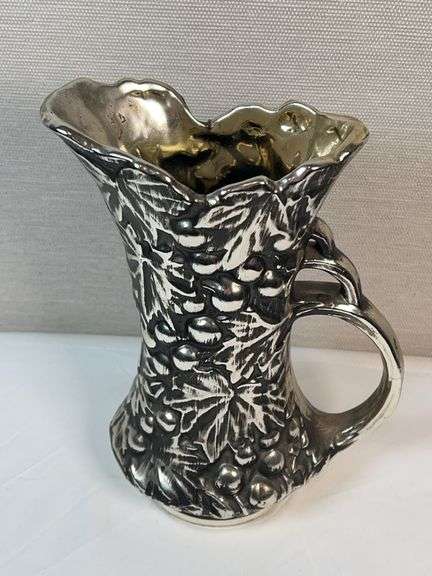 Mccoy Pottery Silver Grapes Pitcher