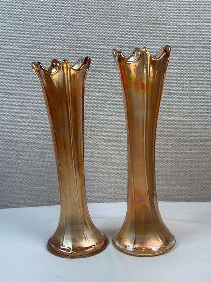 MARIGOLD CARNIVAL VASES (2)