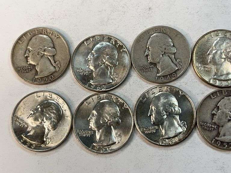 (10) Silver Washington Quarters
