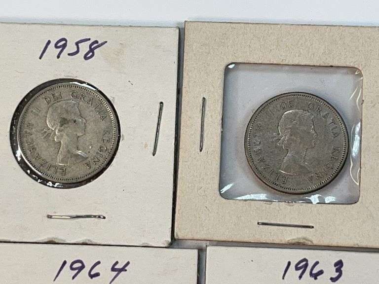 9 Pre-1967 Canadian Quarters