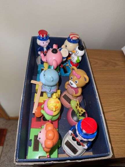 Box of Assorted Plastic Solar Dancing Animals