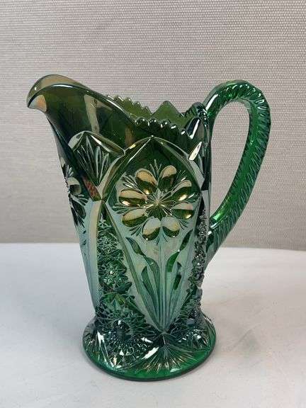 Mosser Emerald Green “Daisy & Fern” Tankard Pitcher
