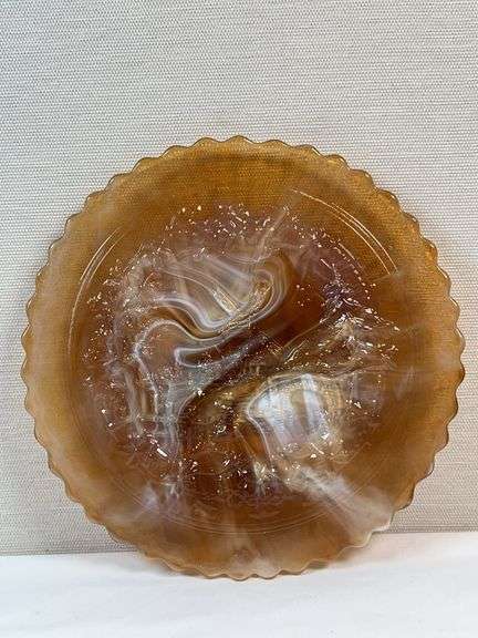 Imperial Glass – Caramel Slag Plate