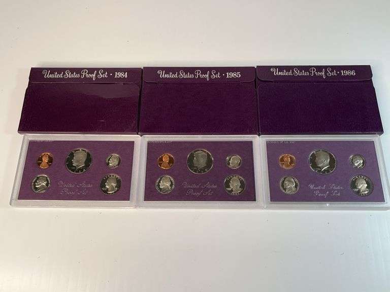 1984, 1985, 1986 US Proof Sets