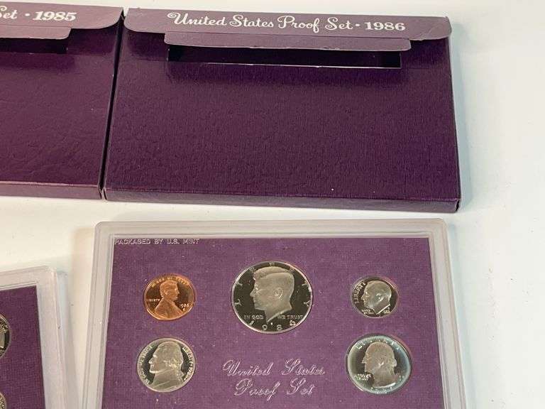 1984, 1985, 1986 US Proof Sets