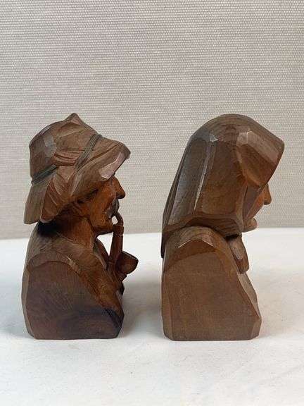 GERMAN HAND-CARVED HEAD FIGURINES