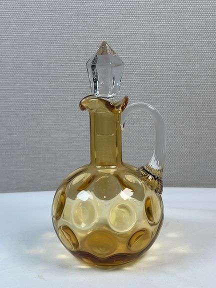 COIN DOT AMBER GLASS CRUET