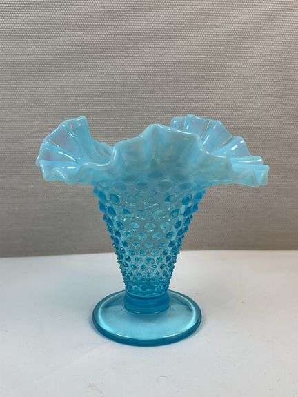 FENTON AQUA BLUE HOBNAIL CANDY DISH