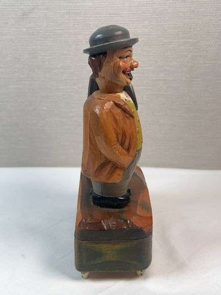 Vintage Italian Carved Music Box w/ Matching Corkscrew & Bottle Opener Set