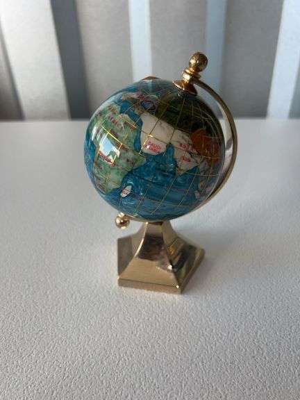 Miniature Genuine Gemstones Globe