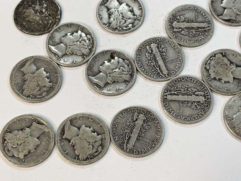 (22) Mercury Dimes