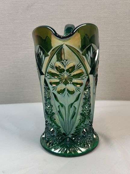 Mosser Emerald Green “Daisy & Fern” Tankard Pitcher