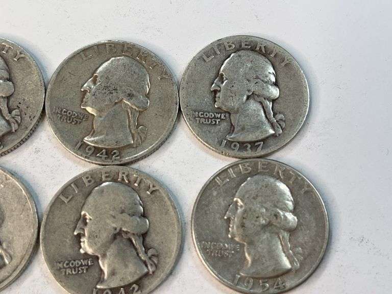 (10) Silver Washington Quarters